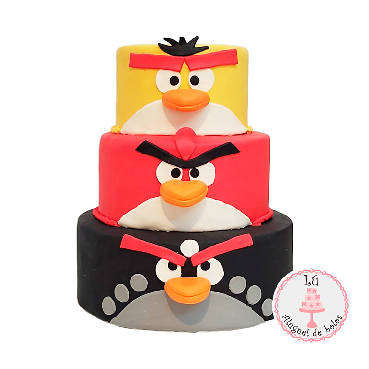 Bolo Fake Decorativo Angry Birds - Empório das Lembrancinhas