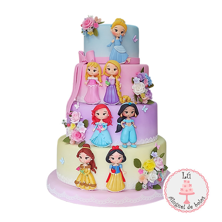 BOLO PRINCESAS DISNEY FACIL DE DECORAR 